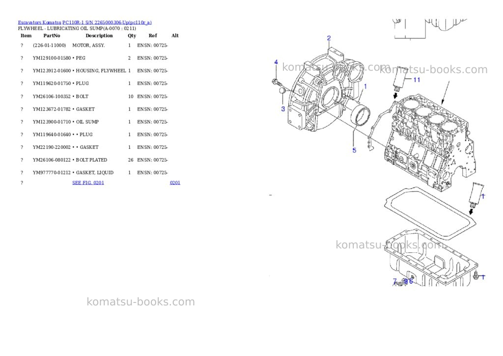 Komatsu pc110r-1 s/n 2265000306-up Parts catalog cover Page 6 Komatsu pc110r-1 s/n 2265000306-up Parts catalog cover Page 6