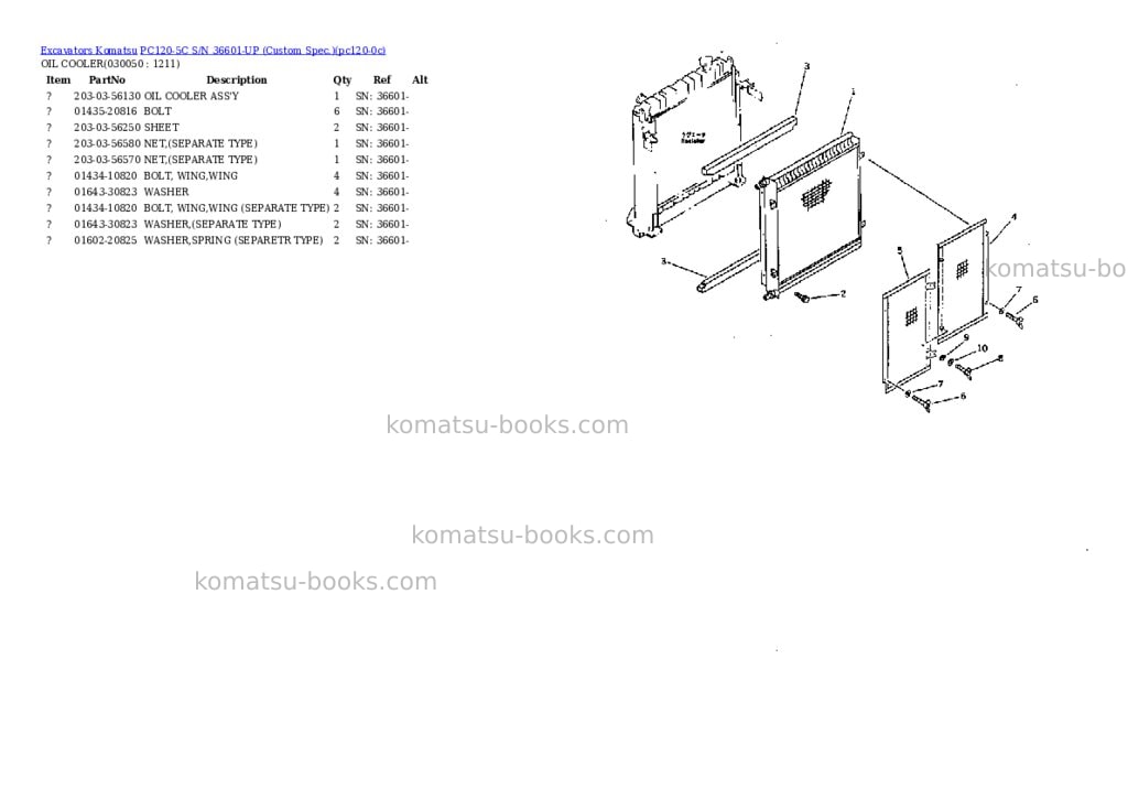Komatsu pc120-5c s/n 36601-up custom spec. Parts catalog cover Page 4 Komatsu pc120-5c s/n 36601-up custom spec. Parts catalog cover Page 4