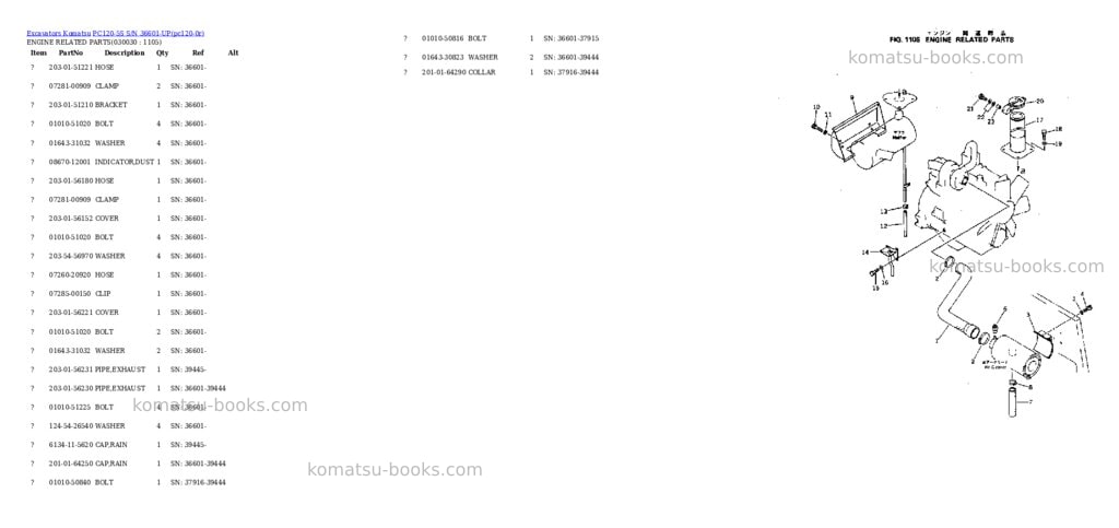 Komatsu pc120-5s s/n 36601-up Parts catalog cover Page 2
