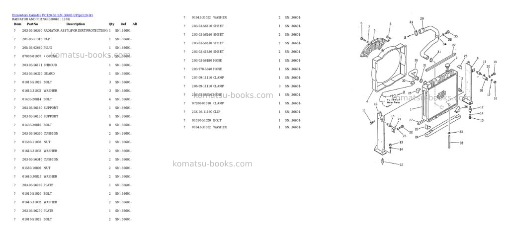 Komatsu pc120-5s s/n 36601-up Parts catalog cover Page 3