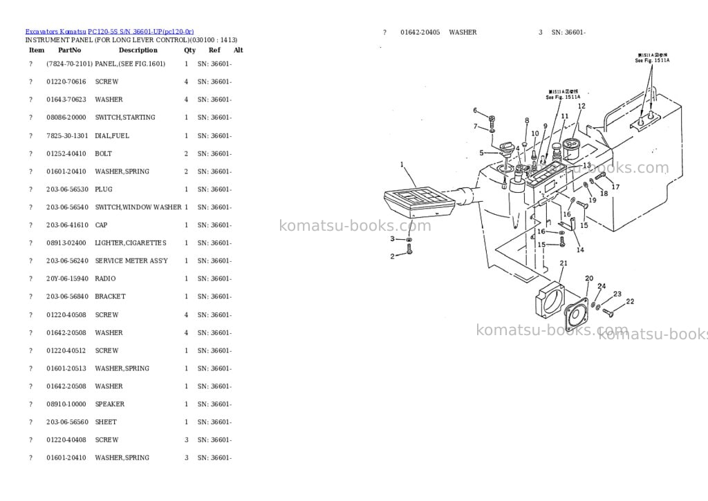 Komatsu pc120-5s s/n 36601-up Parts catalog cover Page 9