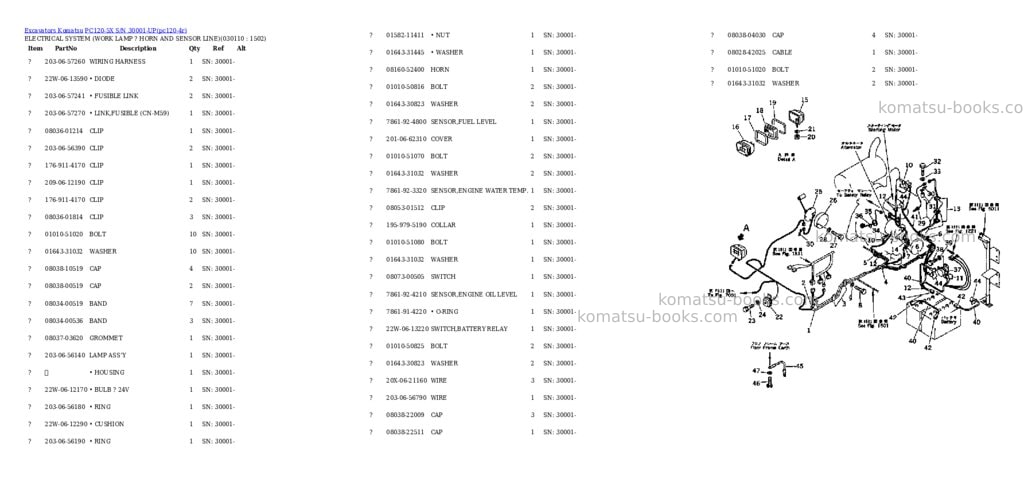 Komatsu pc120-5x s/n 30001-up Parts catalog cover Page 10 Komatsu pc120-5x s/n 30001-up Parts catalog cover Page 10