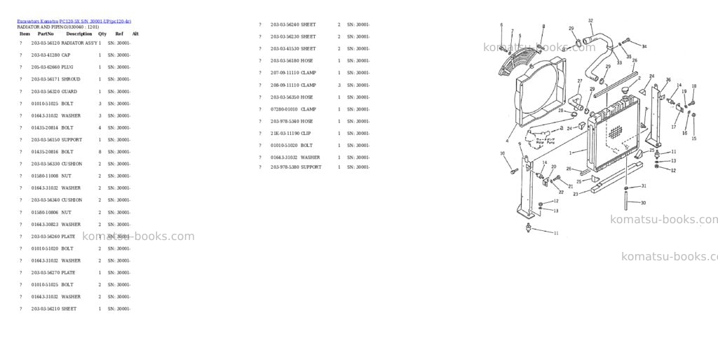 Komatsu pc120-5x s/n 30001-up Parts catalog cover Page 3 Komatsu pc120-5x s/n 30001-up Parts catalog cover Page 3
