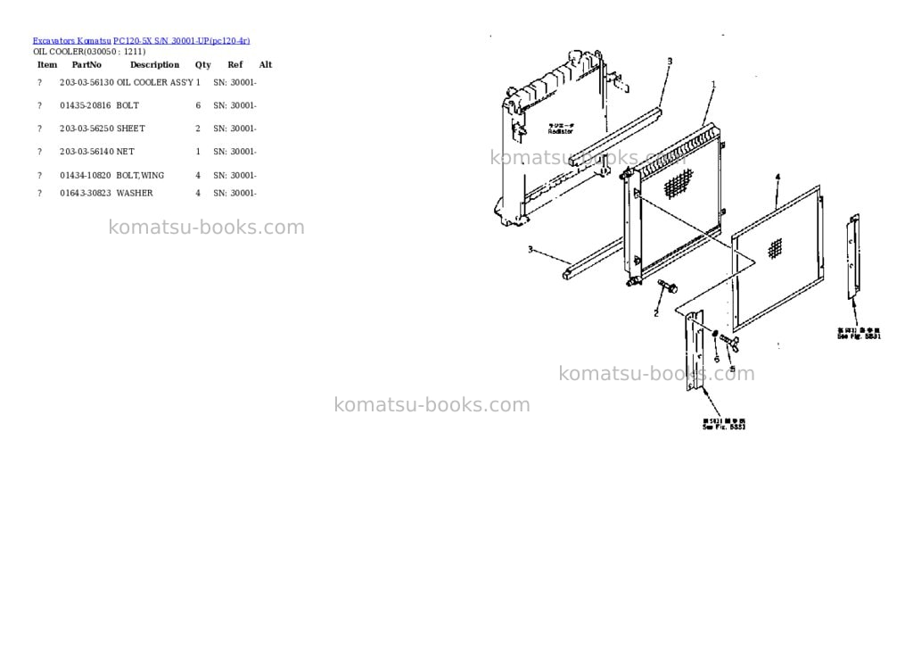 Komatsu pc120-5x s/n 30001-up Parts catalog cover Page 4 Komatsu pc120-5x s/n 30001-up Parts catalog cover Page 4