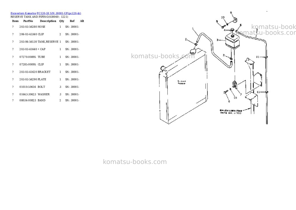 Komatsu pc120-5x s/n 30001-up Parts catalog cover Page 5 Komatsu pc120-5x s/n 30001-up Parts catalog cover Page 5