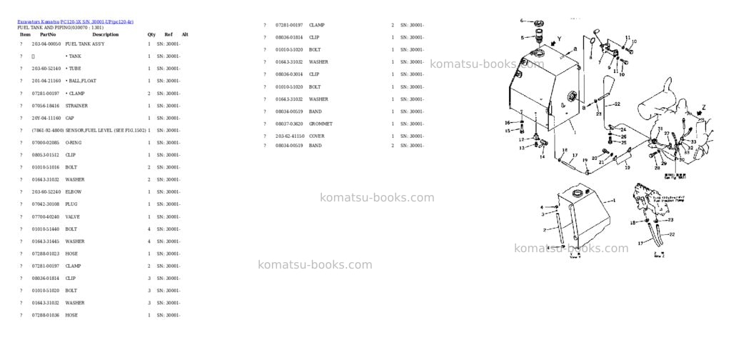 Komatsu pc120-5x s/n 30001-up Parts catalog cover Page 6 Komatsu pc120-5x s/n 30001-up Parts catalog cover Page 6