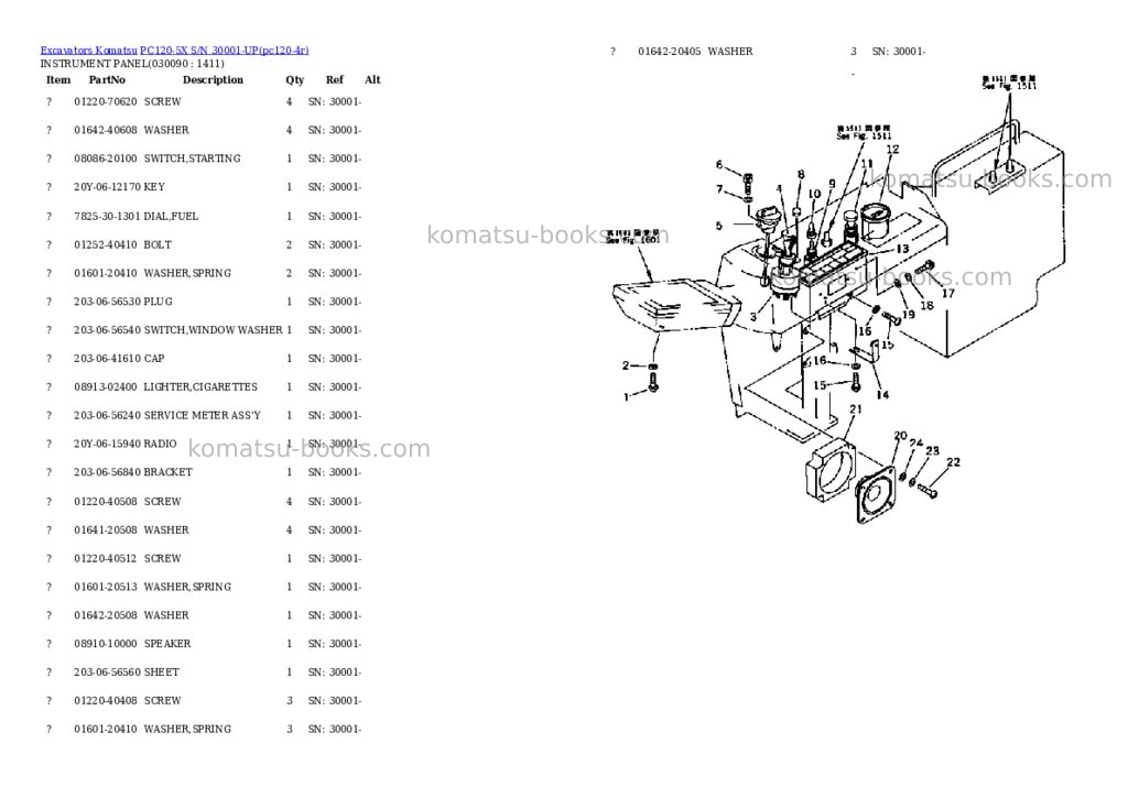 Komatsu pc120-5x s/n 30001-up Parts catalog cover Page 8 Komatsu pc120-5x s/n 30001-up Parts catalog cover Page 8