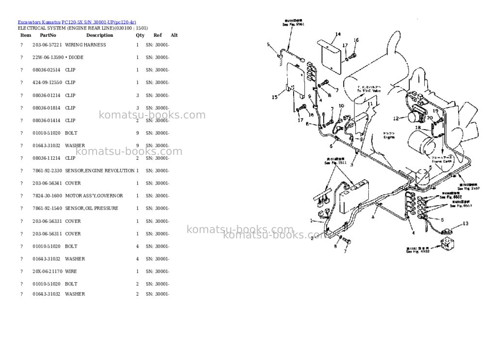 Komatsu pc120-5x s/n 30001-up Parts catalog cover Page 9 Komatsu pc120-5x s/n 30001-up Parts catalog cover Page 9