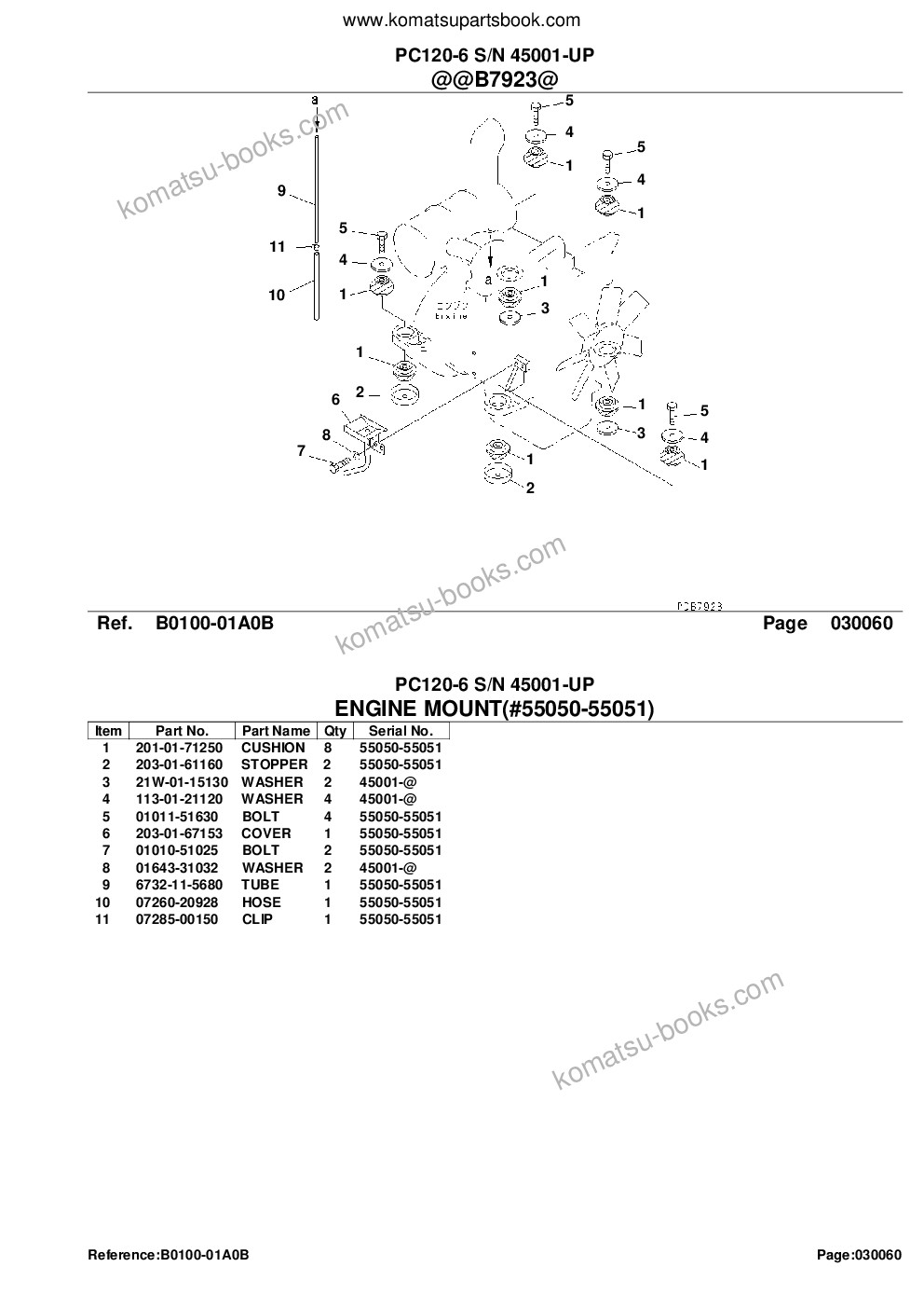 Komatsu pc120-6 s/n 45001-up 配件目录 封面 页 8
