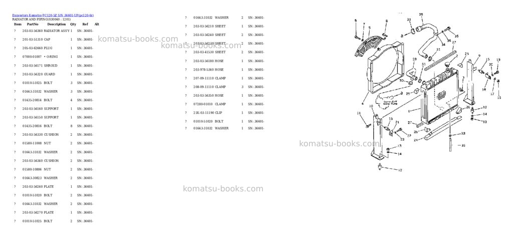 Komatsu pc120-5z s/n 36601-up Parts catalog cover Page 3 Komatsu pc120-5z s/n 36601-up Parts catalog cover Page 3