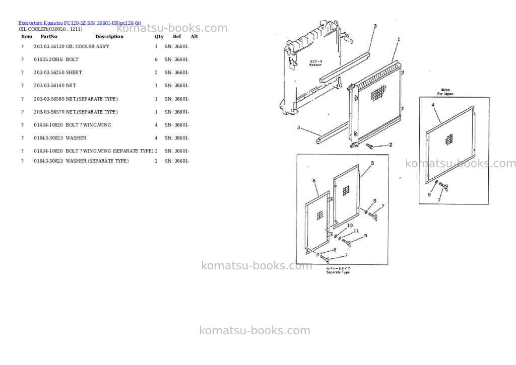 Komatsu pc120-5z s/n 36601-up Parts catalog cover Page 4 Komatsu pc120-5z s/n 36601-up Parts catalog cover Page 4