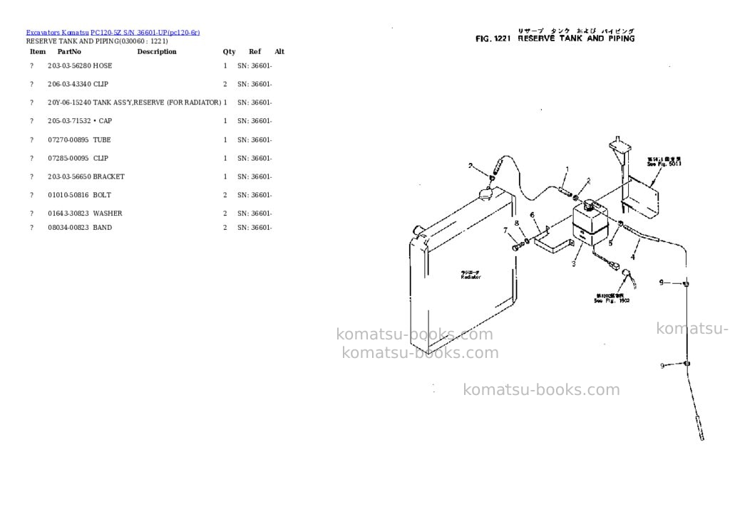 Komatsu pc120-5z s/n 36601-up Parts catalog cover Page 5 Komatsu pc120-5z s/n 36601-up Parts catalog cover Page 5