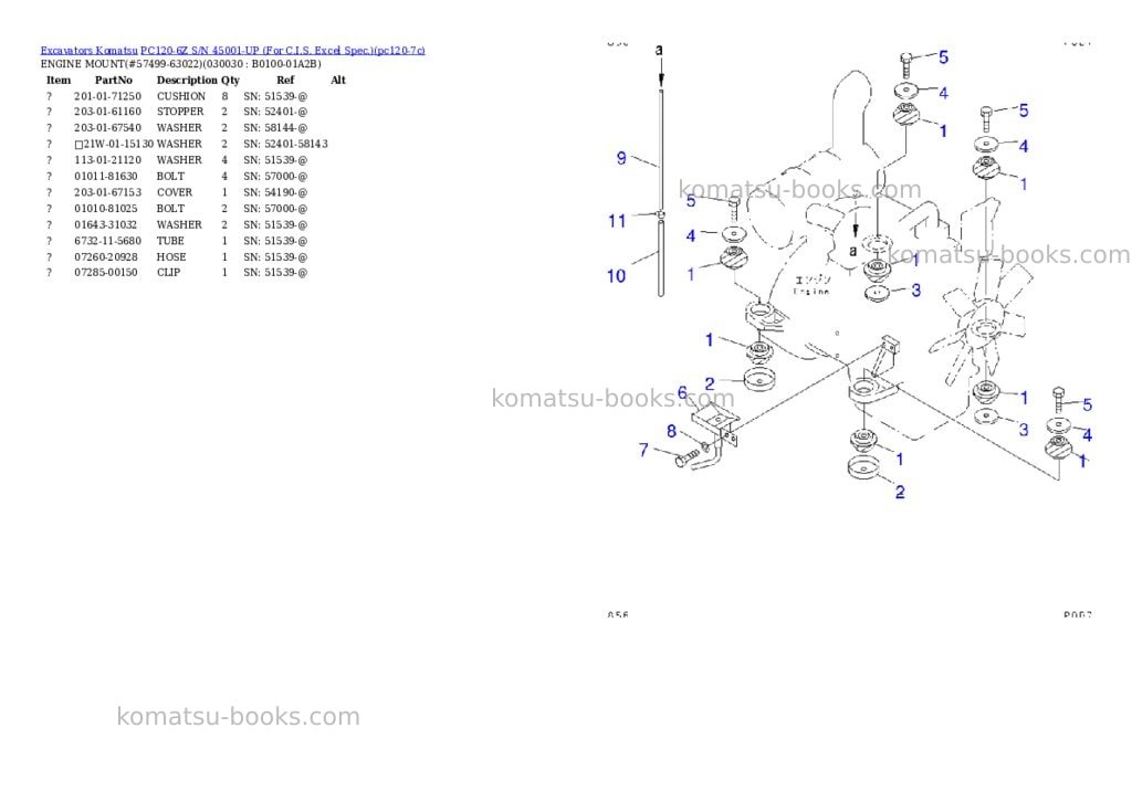 Komatsu PC120-6Z S/N 45001-UP (For C.I.S. Excel Spec.) Parts catalog cover Page 2