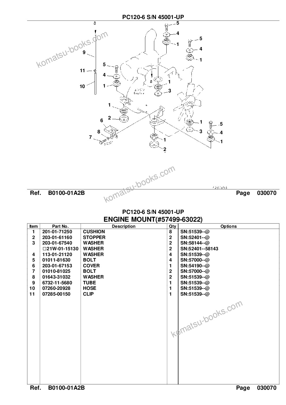 Komatsu PC120-6 S/N 45001-UP Parts catalog cover Page 10 Komatsu PC120-6 S/N 45001-UP Parts catalog cover Page 10