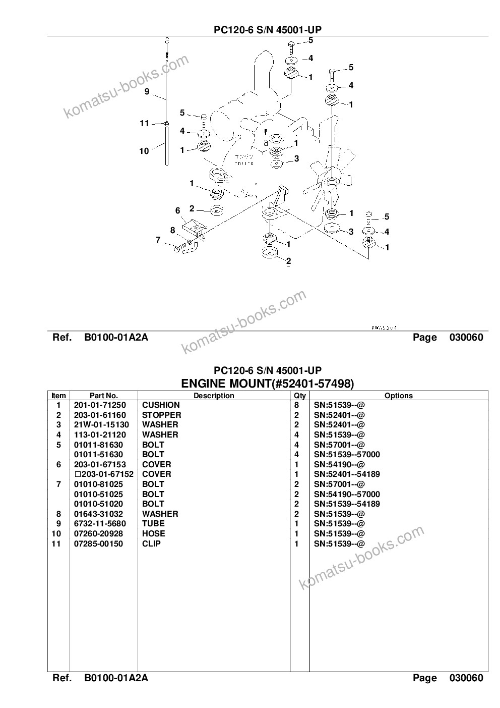 Komatsu PC120-6 S/N 45001-UP Parts catalog cover Page 9 Komatsu PC120-6 S/N 45001-UP Parts catalog cover Page 9