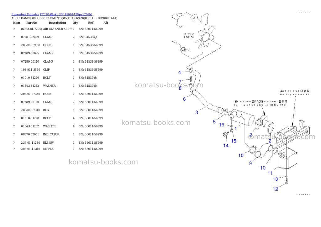 Komatsu pc120-6z-a1 s/n 45001-up Parts catalog cover Page 10