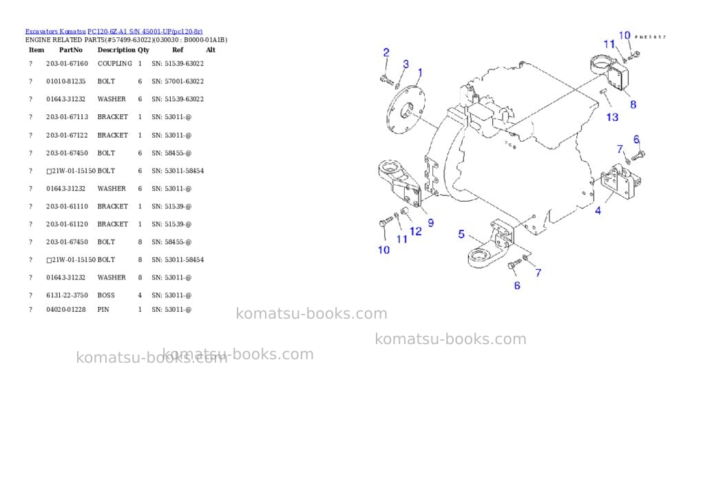 Komatsu pc120-6z-a1 s/n 45001-up Parts catalog cover Page 2