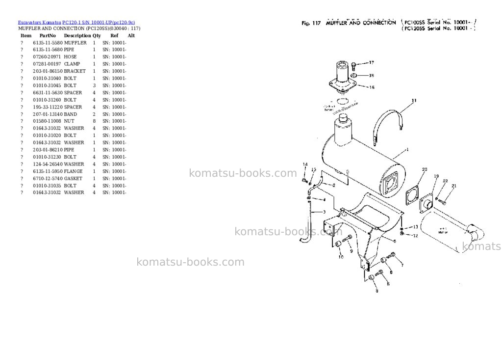 Komatsu pc120-1 s/n 10001-up Parts catalog cover Page 3