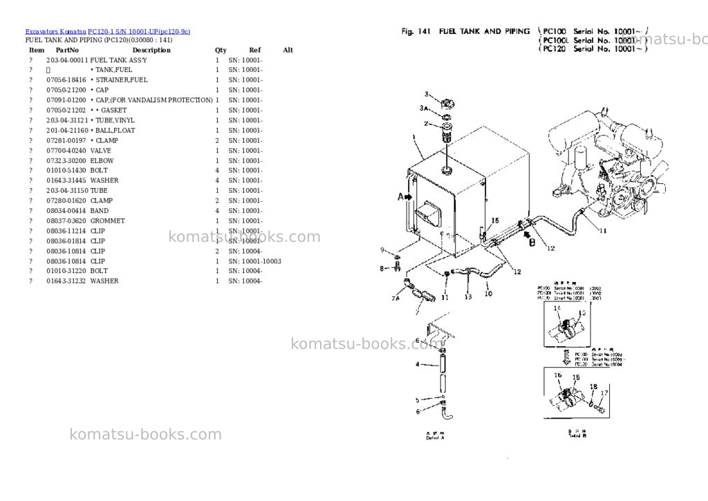 Komatsu pc120-1 s/n 10001-up Parts catalog cover Page 7