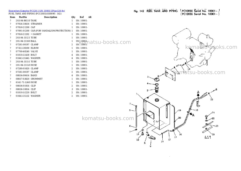 Komatsu pc120-1 s/n 10001-up Parts catalog cover Page 8