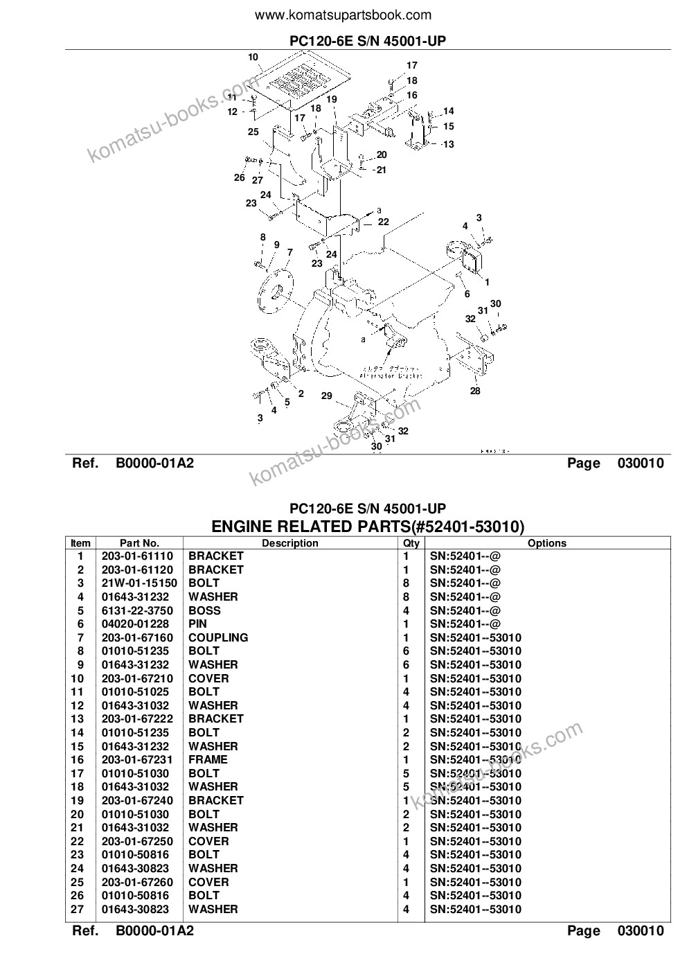 Komatsu pc120-6e s/n 45001-up Parts catalog cover Page 3 Komatsu pc120-6e s/n 45001-up Parts catalog cover Page 3