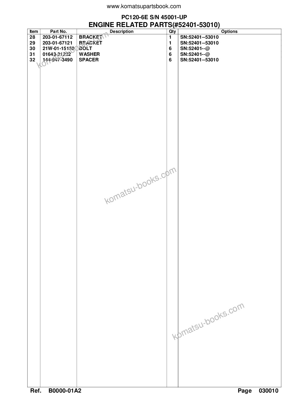 Komatsu pc120-6e s/n 45001-up Parts catalog cover Page 4 Komatsu pc120-6e s/n 45001-up Parts catalog cover Page 4