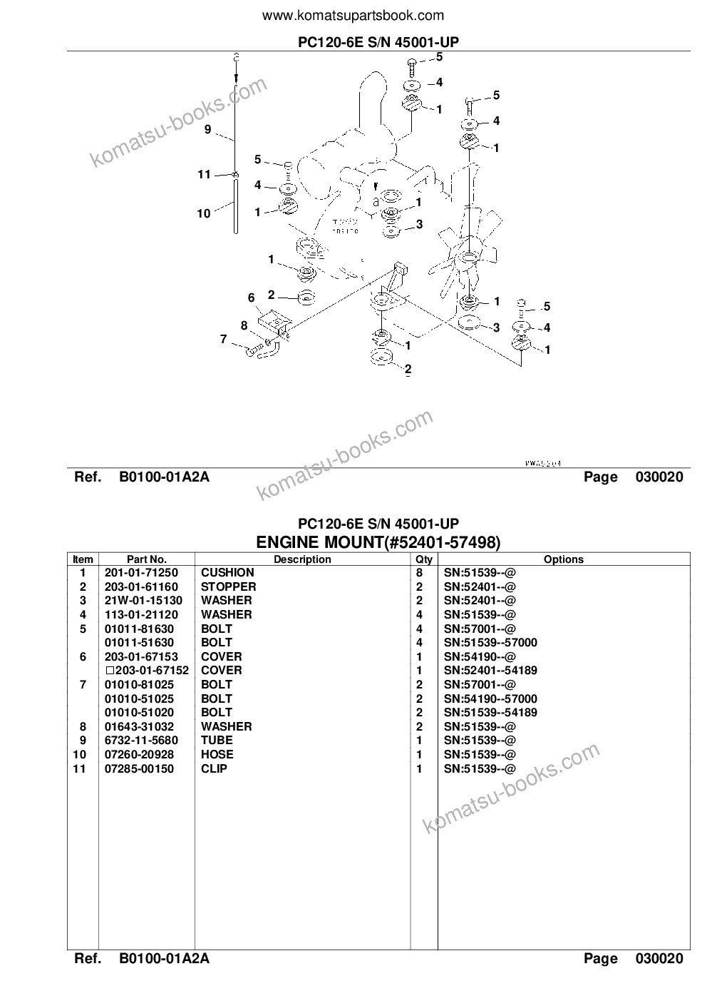 Komatsu pc120-6e s/n 45001-up Parts catalog cover Page 5 Komatsu pc120-6e s/n 45001-up Parts catalog cover Page 5