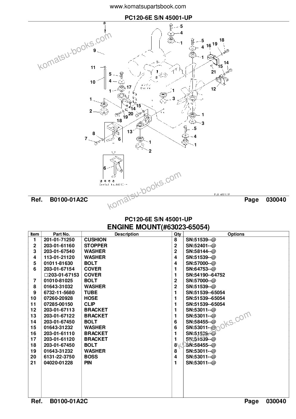 Komatsu pc120-6e s/n 45001-up Parts catalog cover Page 7 Komatsu pc120-6e s/n 45001-up Parts catalog cover Page 7
