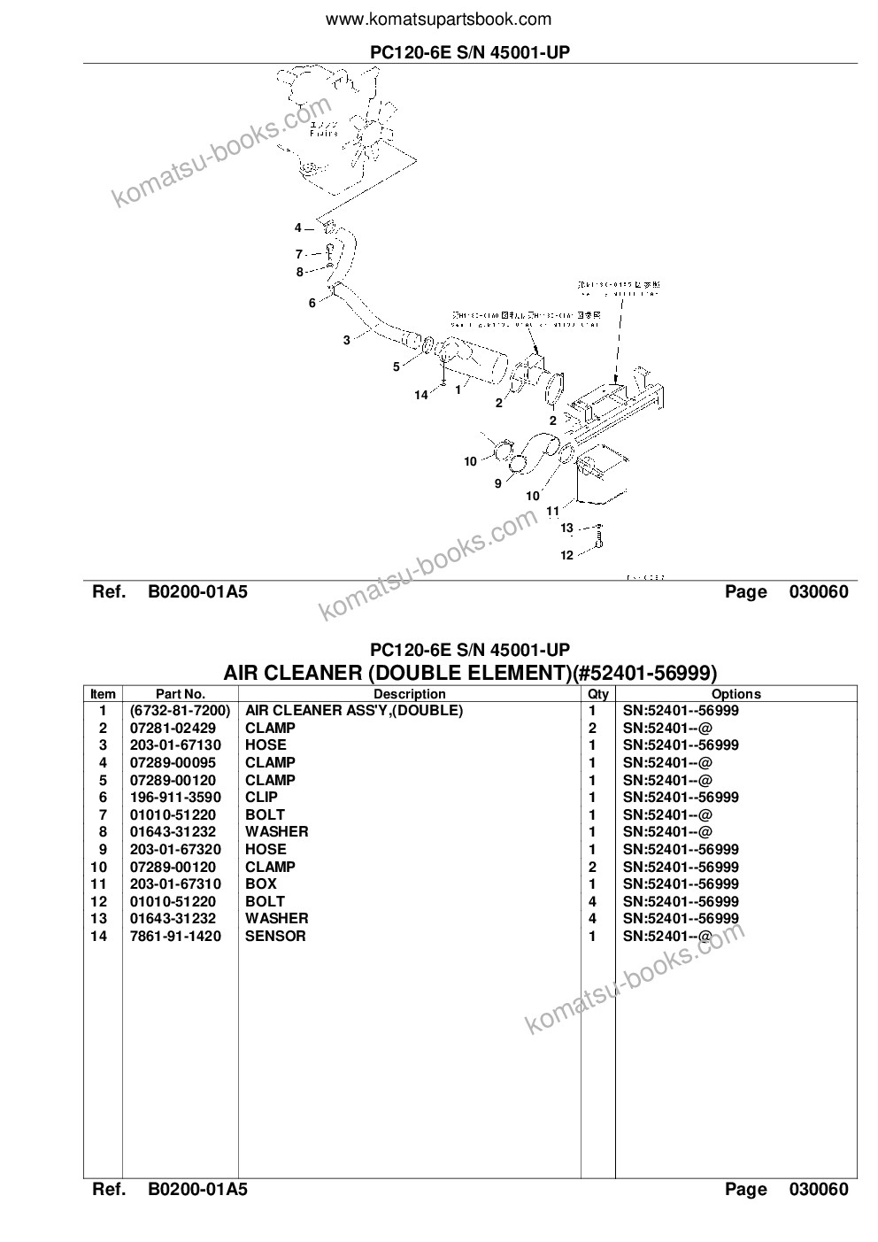 Komatsu pc120-6e s/n 45001-up Parts catalog cover Page 9 Komatsu pc120-6e s/n 45001-up Parts catalog cover Page 9