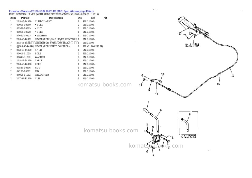 Komatsu PC120-3 S/N 18001-UP (TBG. Spec. (Germany)) Parts catalog cover Page 5
