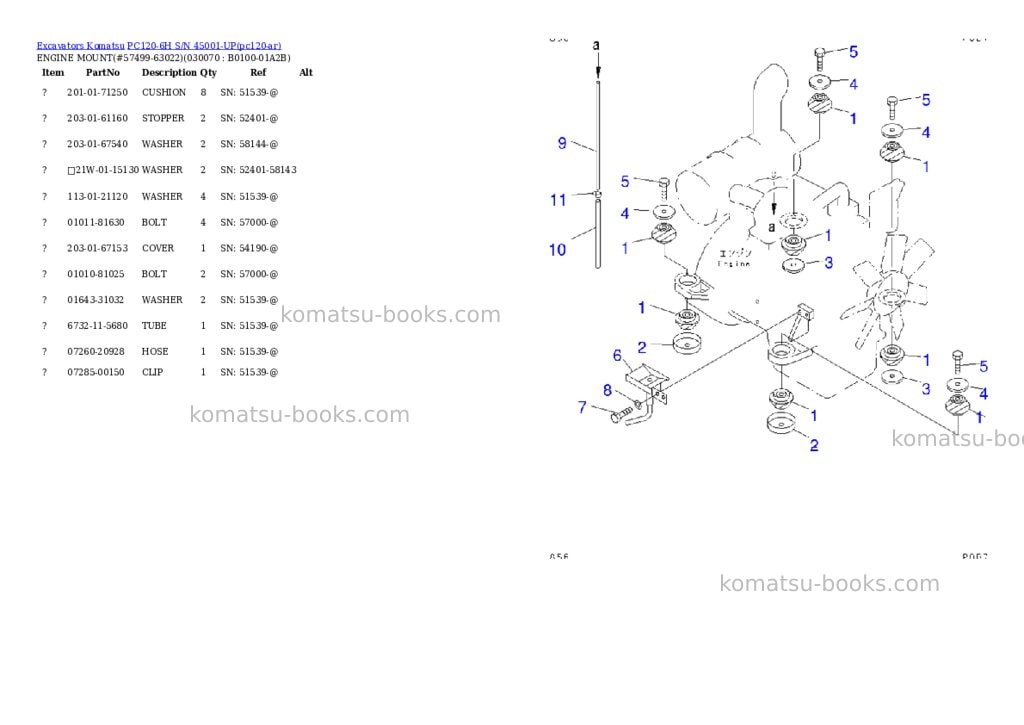 Komatsu pc120-6h s/n 45001-up Parts catalog cover Page 6 Komatsu pc120-6h s/n 45001-up Parts catalog cover Page 6