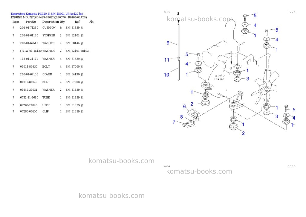 Komatsu pc120-6j s/n 45001-up Parts catalog cover Page 6 Komatsu pc120-6j s/n 45001-up Parts catalog cover Page 6