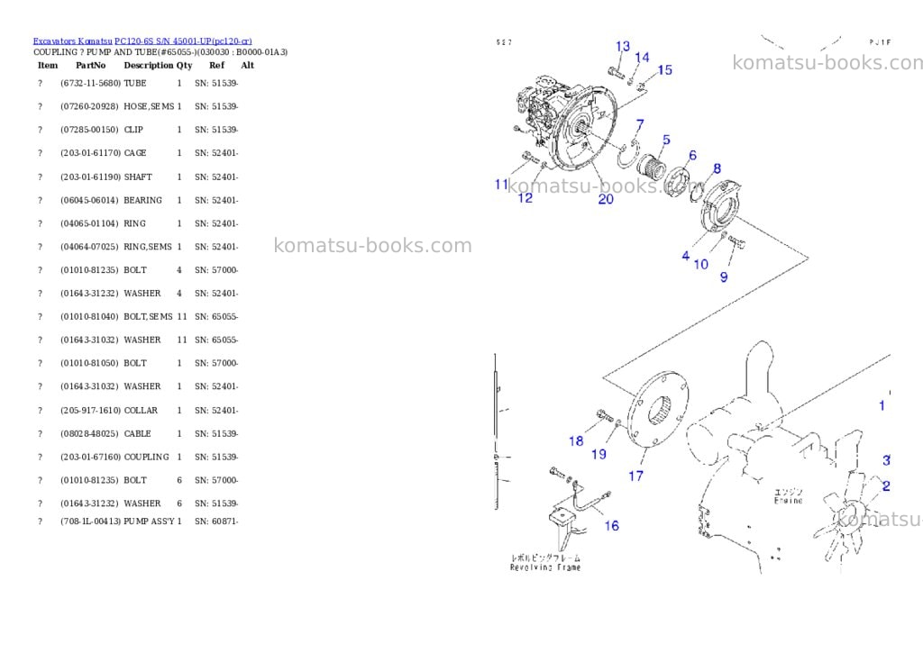 Komatsu pc120-6s s/n 45001-up Parts catalog cover Page 2
