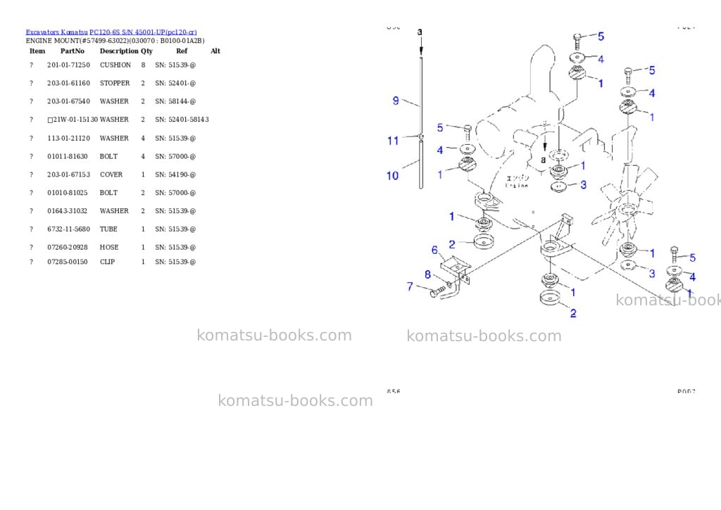 Komatsu pc120-6s s/n 45001-up Parts catalog cover Page 6