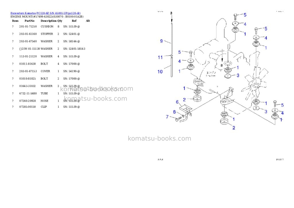 Komatsu pc120-6z s/n 45001-up Parts catalog cover Page 6