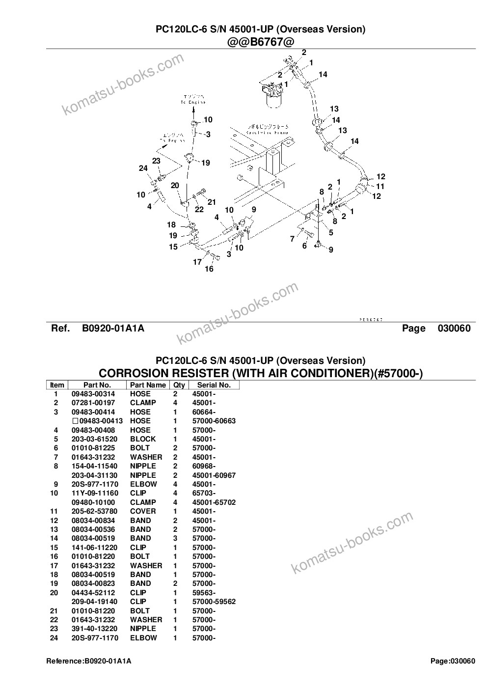 Komatsu pc120lc-6 s/n 45001-up overseas version Parts catalog cover Page 10 Komatsu pc120lc-6 s/n 45001-up overseas version Parts catalog cover Page 10