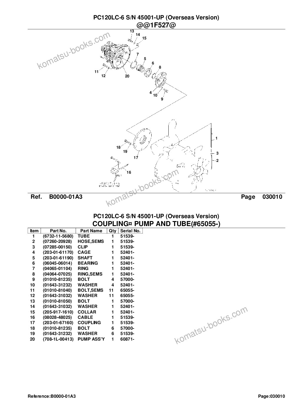 Komatsu pc120lc-6 s/n 45001-up overseas version Parts catalog cover Page 3 Komatsu pc120lc-6 s/n 45001-up overseas version Parts catalog cover Page 3