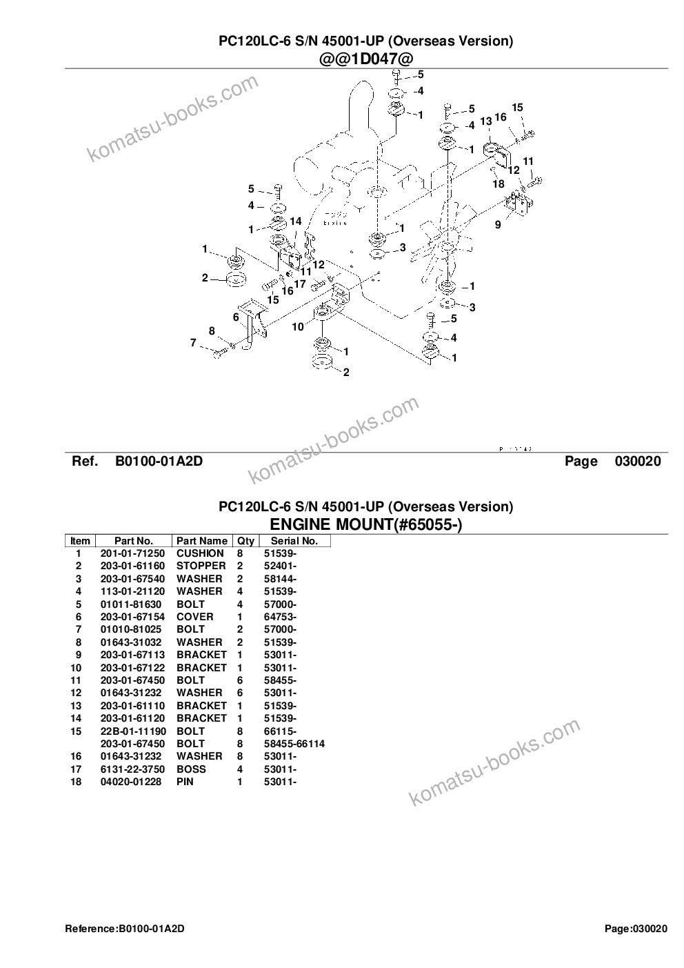 Komatsu pc120lc-6 s/n 45001-up overseas version Parts catalog cover Page 4 Komatsu pc120lc-6 s/n 45001-up overseas version Parts catalog cover Page 4