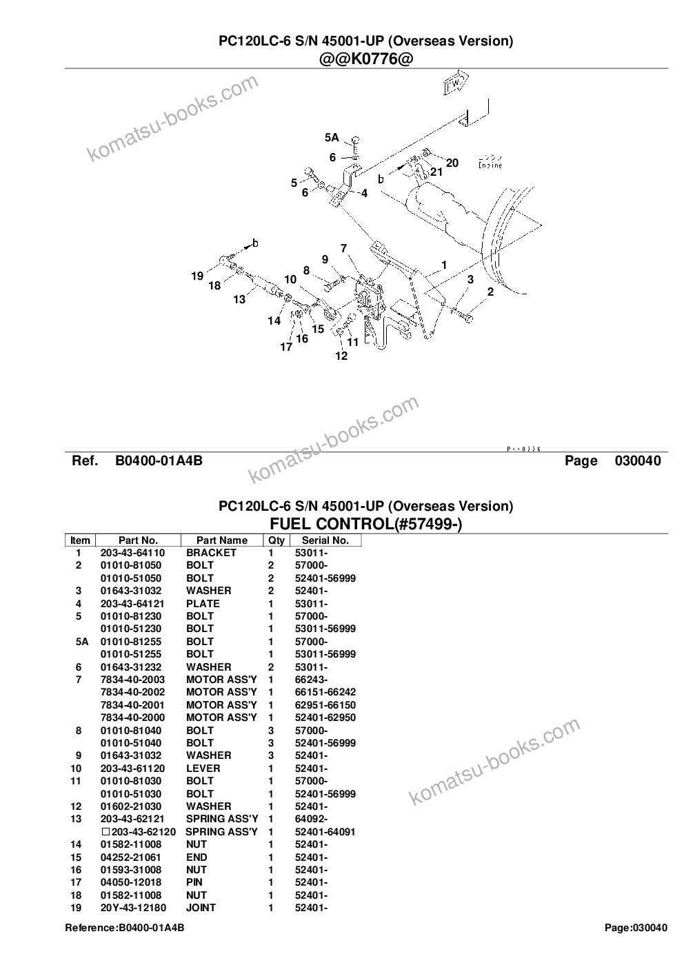 Komatsu pc120lc-6 s/n 45001-up overseas version Parts catalog cover Page 6 Komatsu pc120lc-6 s/n 45001-up overseas version Parts catalog cover Page 6