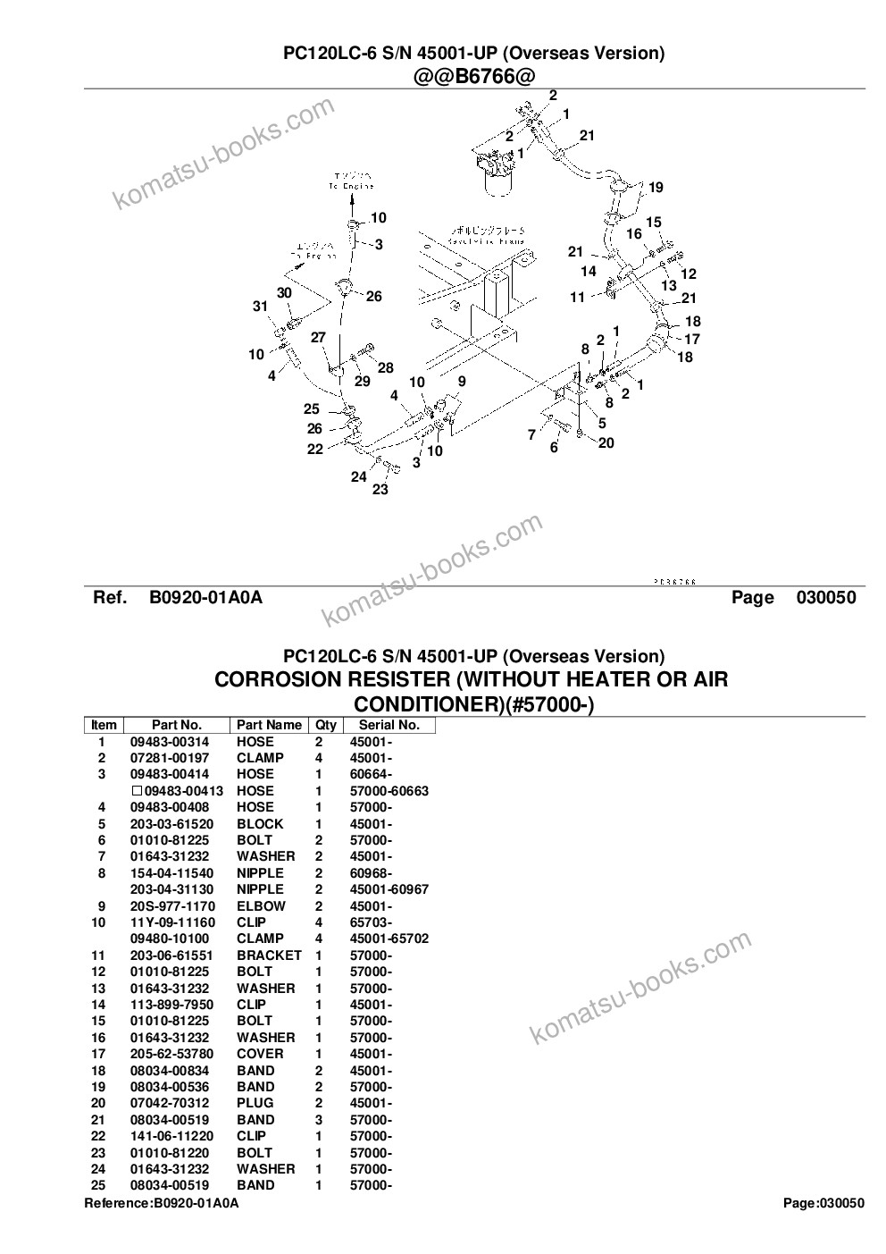Komatsu pc120lc-6 s/n 45001-up overseas version Parts catalog cover Page 8 Komatsu pc120lc-6 s/n 45001-up overseas version Parts catalog cover Page 8