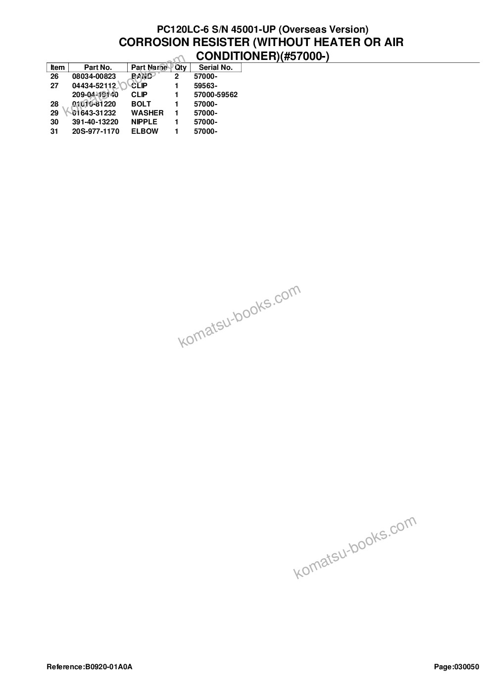 Komatsu pc120lc-6 s/n 45001-up overseas version Parts catalog cover Page 9 Komatsu pc120lc-6 s/n 45001-up overseas version Parts catalog cover Page 9
