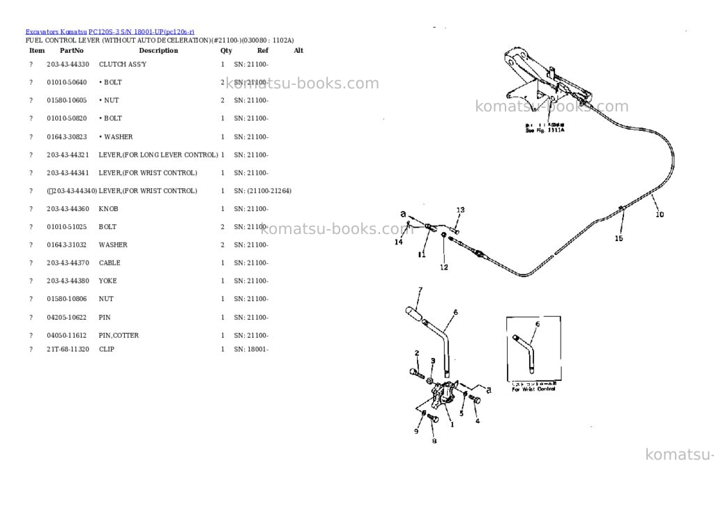 Komatsu PC120S-3 S/N 18001-UP Parts catalog cover Page 7