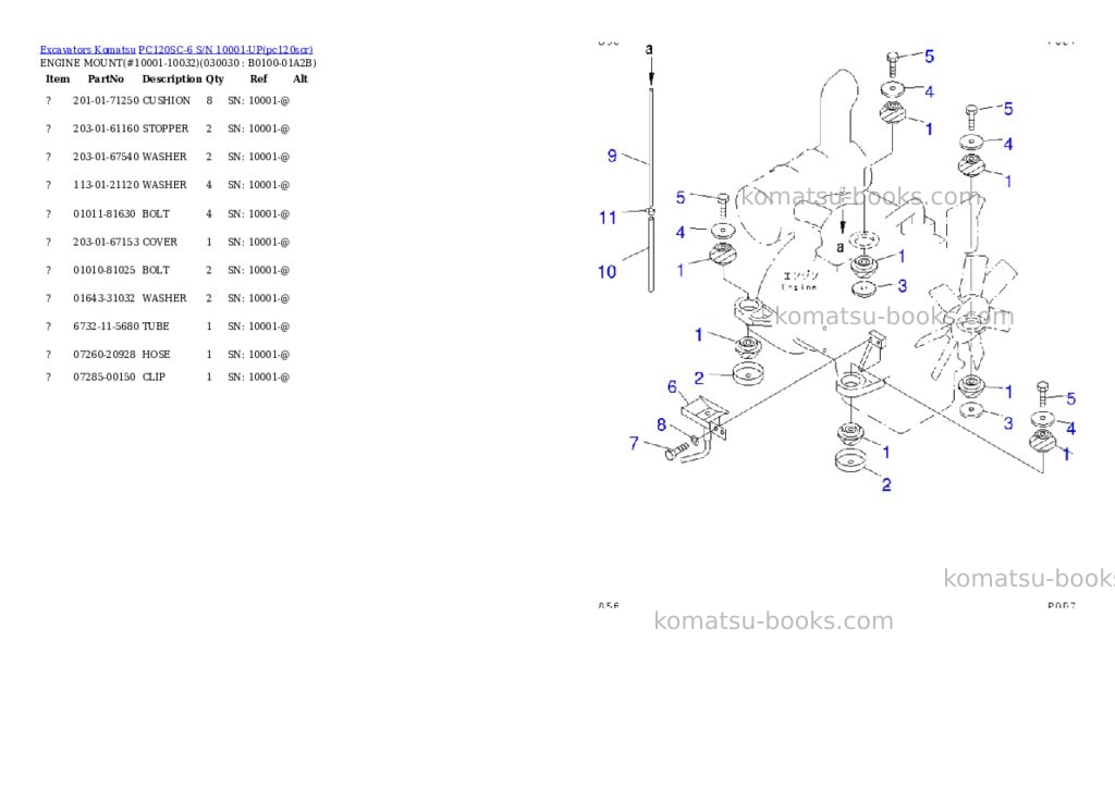 Komatsu pc120sc-6 s/n 10001-up Parts catalog cover Page 2