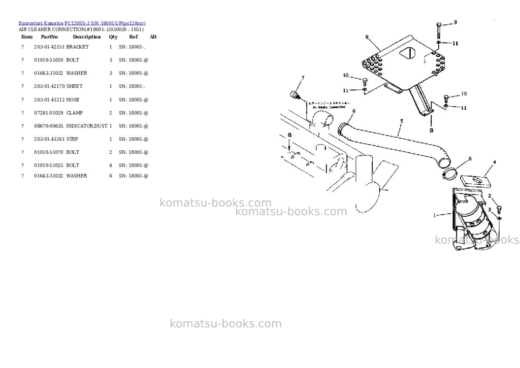 Komatsu pc120ss-3 s/n 18001-up Parts catalog cover Page 2 Komatsu pc120ss-3 s/n 18001-up Parts catalog cover Page 2