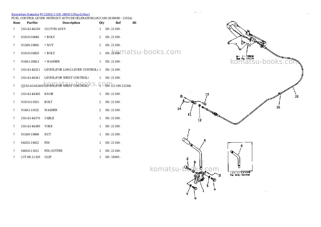 Komatsu pc120ss-3 s/n 18001-up Parts catalog cover Page 7 Komatsu pc120ss-3 s/n 18001-up Parts catalog cover Page 7