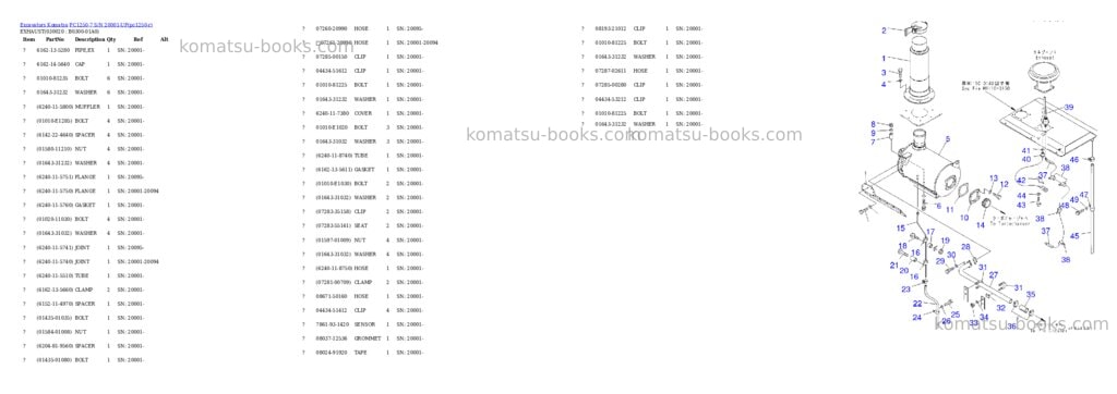 Komatsu pc1250-7 s/n 20001-up Parts catalog cover