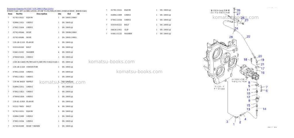 Komatsu pc1250-7 s/n 20001-up Parts catalog cover Page 5