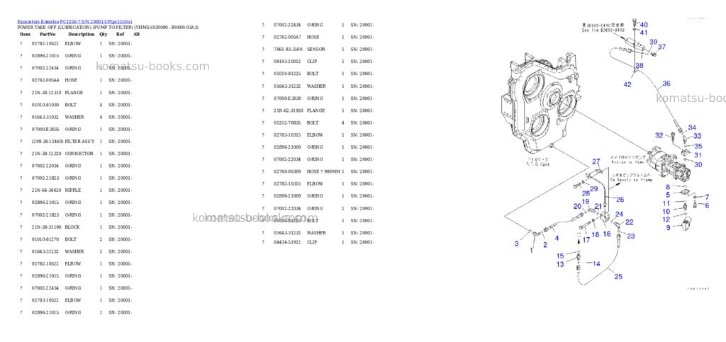 Komatsu pc1250-7 s/n 20001-up Parts catalog cover Page 7