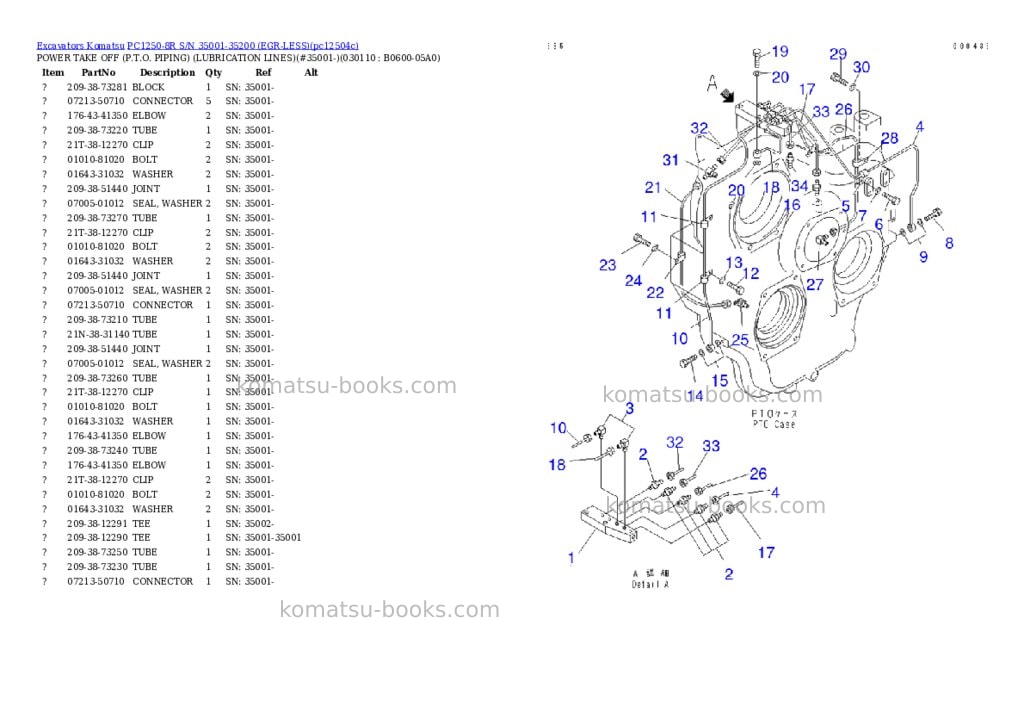Komatsu pc1250-8r s/n 35001-35200 egr-less Parts catalog cover Page 10