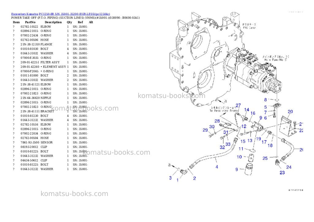 Komatsu pc1250-8r s/n 35001-35200 egr-less Parts catalog cover Page 8